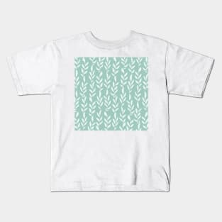 Green Minimal Plants Pattern Kids T-Shirt